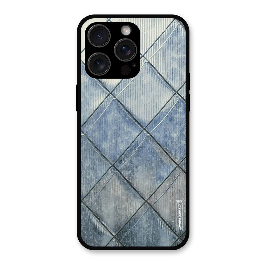 Steel Blue Pattern Metal Back Case for iPhone 15 Pro Max