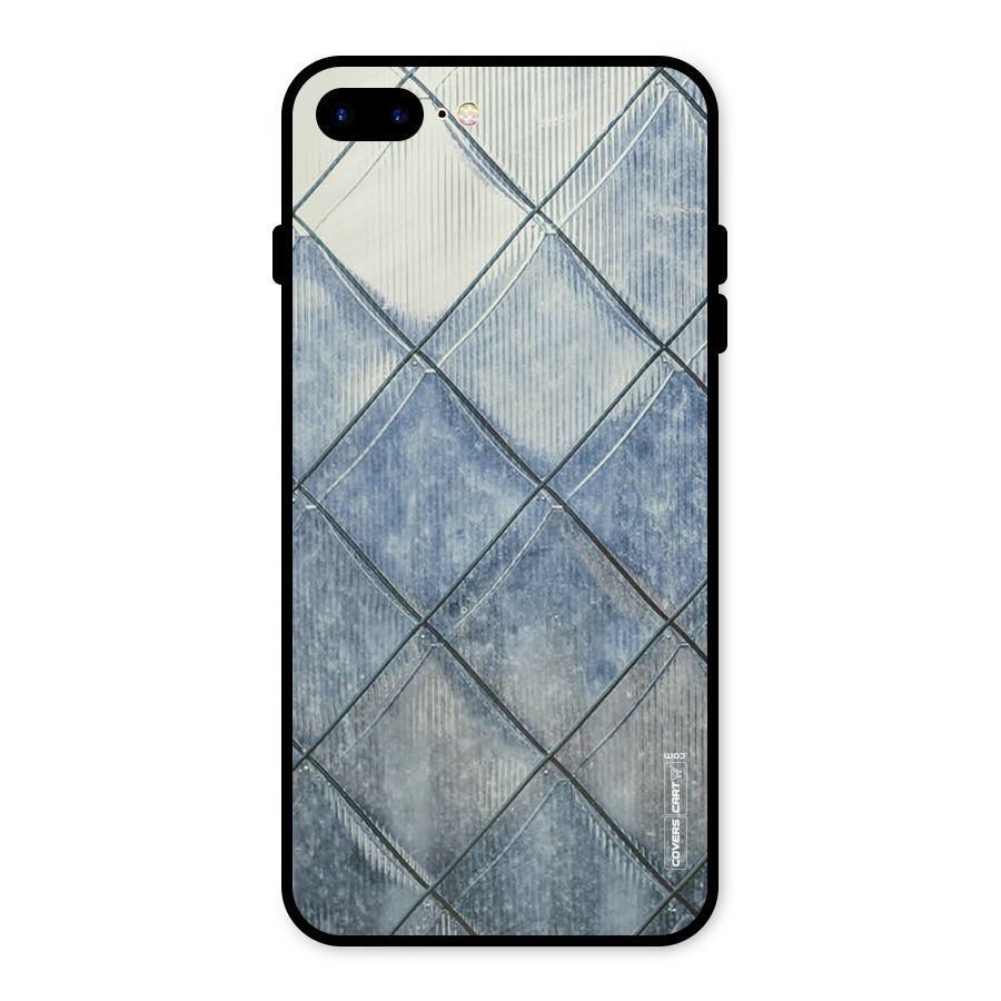 Steel Blue Pattern Metal Back Case for iPhone 8 Plus