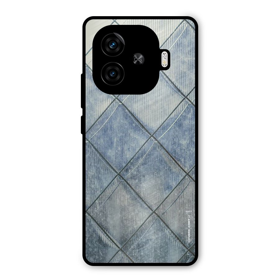 Steel Blue Pattern Metal Back Case for iQOO Z9 Turbo