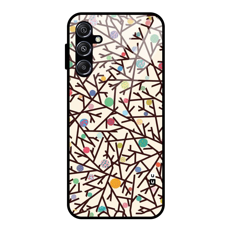 Stem Pattern Glass Back Case for Galaxy M34 5G