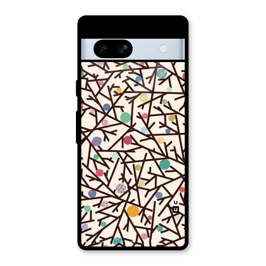 Stem Pattern Glass Back Case for Google Pixel 7a