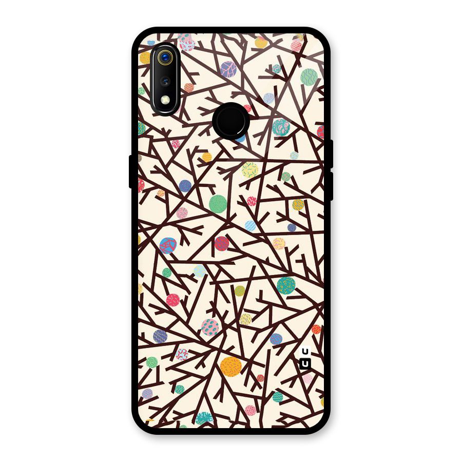 Stem Pattern Glass Back Case for Realme 3i