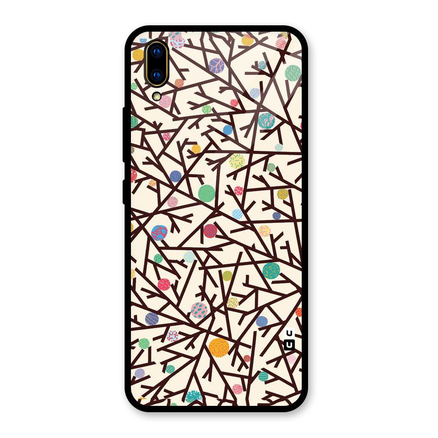 Stem Pattern Glass Back Case for Vivo V11 Pro