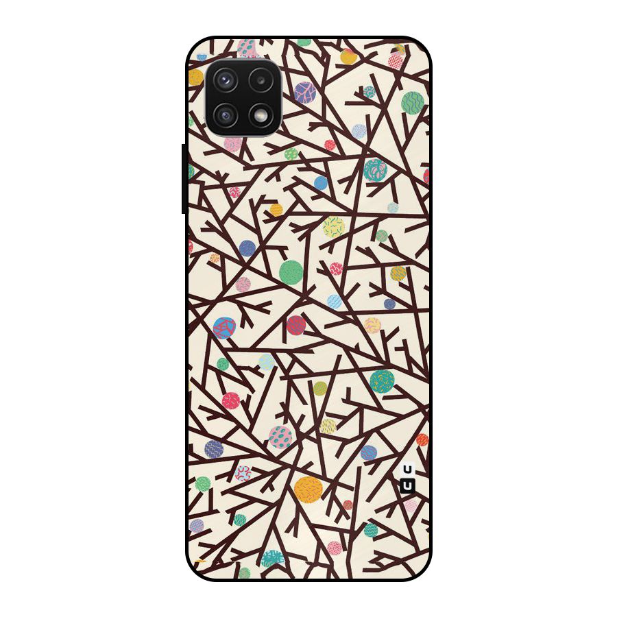 Stem Pattern Metal Back Case for Galaxy A22 5G