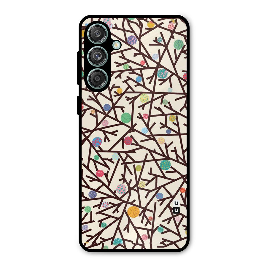 Stem Pattern Metal Back Case for Galaxy M55 5G