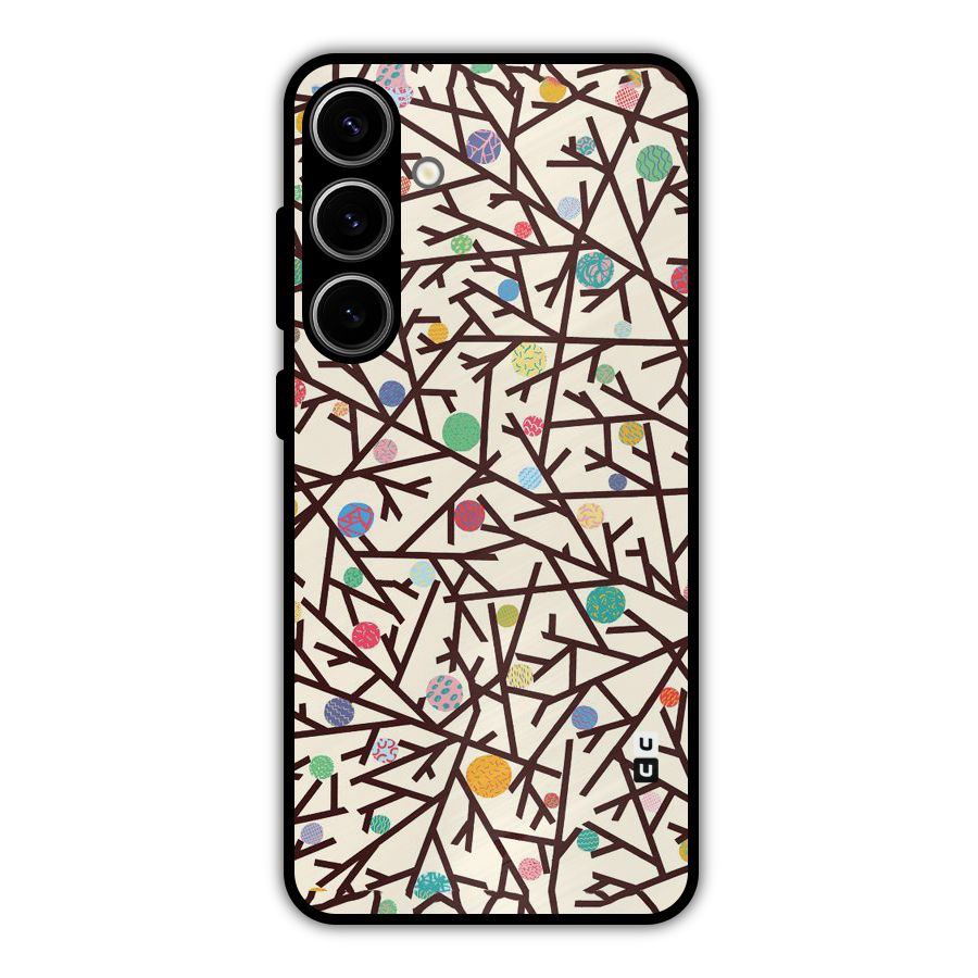 Stem Pattern Metal Back Case for Galaxy S24 Plus