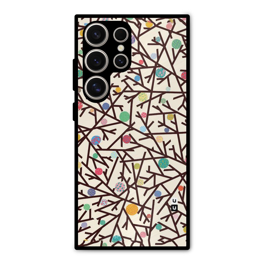 Stem Pattern Metal Back Case for Galaxy S24 Ultra