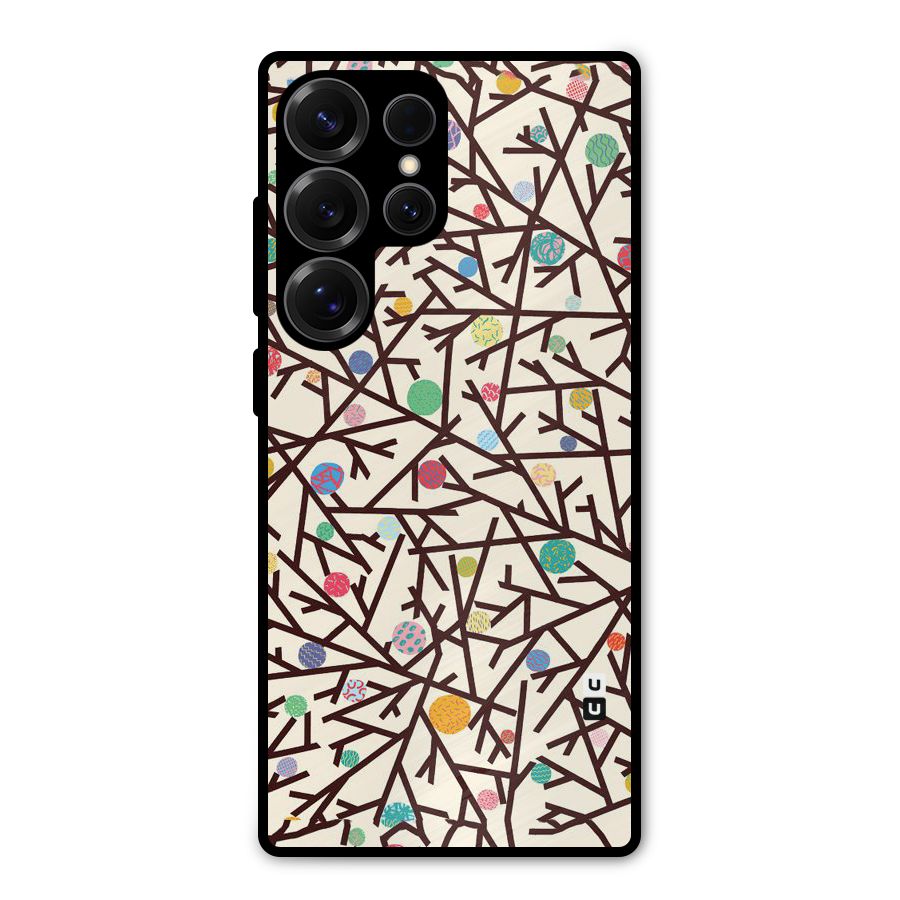 Stem Pattern Metal Back Case for Galaxy S25 Ultra