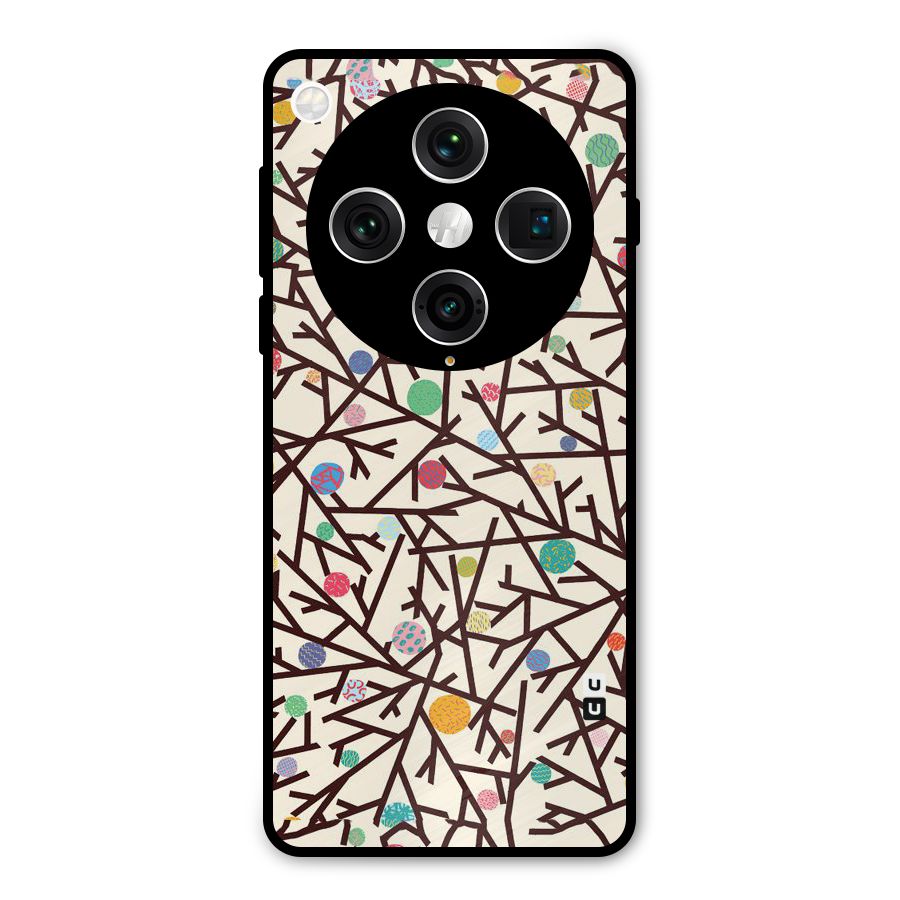 Stem Pattern Metal Back Case for Oppo Find X8 Pro