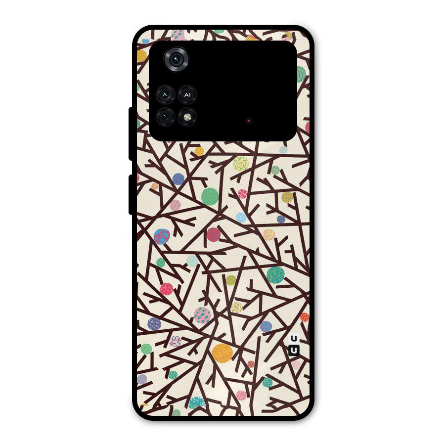 Stem Pattern Metal Back Case for Poco M4 Pro 4G