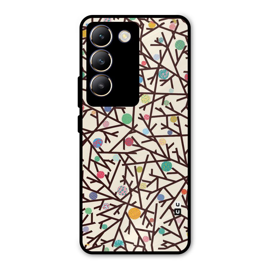 Stem Pattern Metal Back Case for Vivo T3 5G
