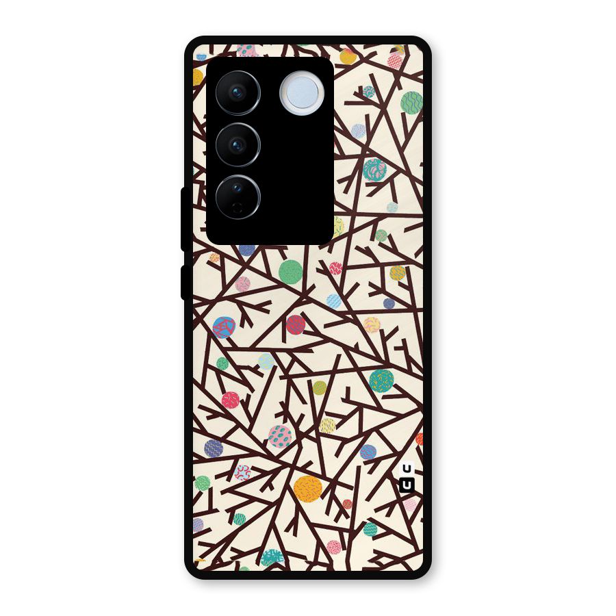 Stem Pattern Metal Back Case for Vivo V27 Pro