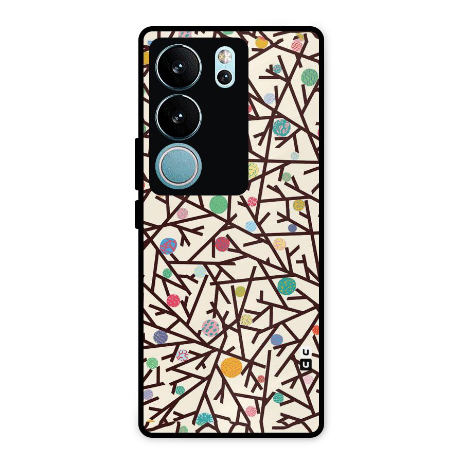 Stem Pattern Metal Back Case for Vivo V29 Pro