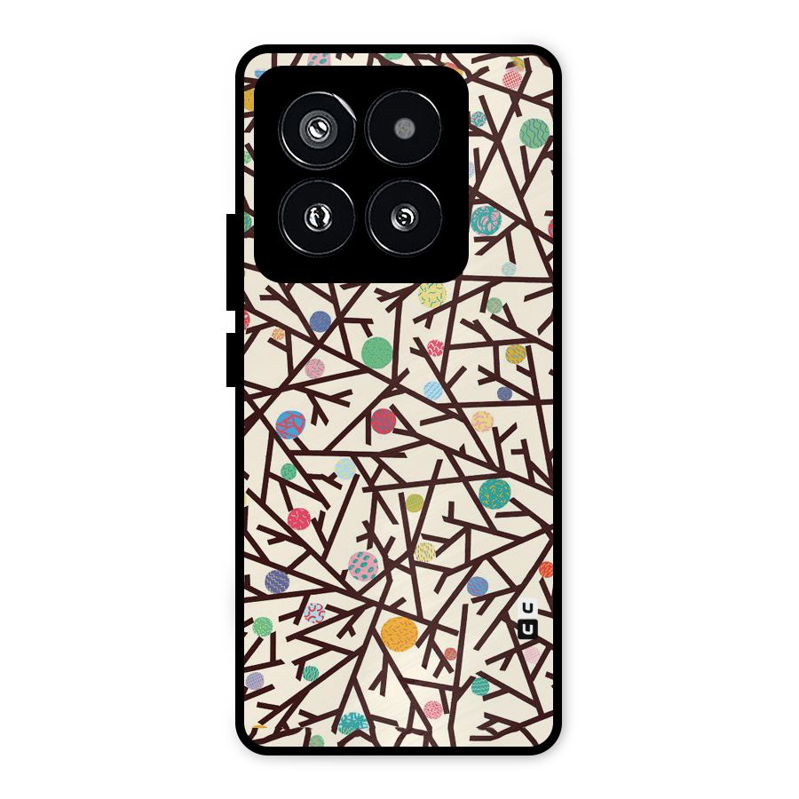 Stem Pattern Metal Back Case for Xiaomi 14 Pro