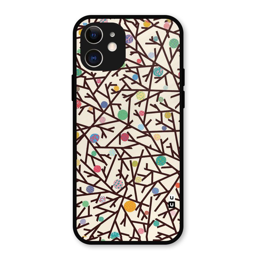 Stem Pattern Metal Back Case for iPhone 12