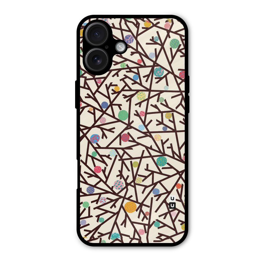Stem Pattern Metal Back Case for iPhone 16 Plus