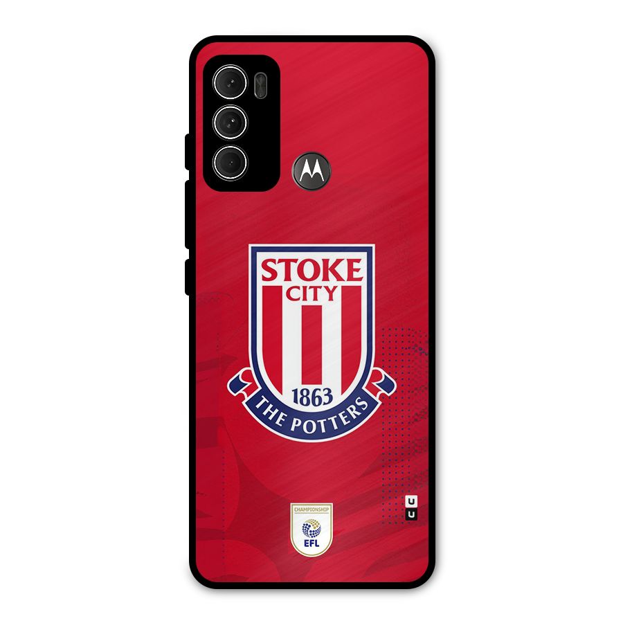 Stoke City Metal Back Case for Moto G60