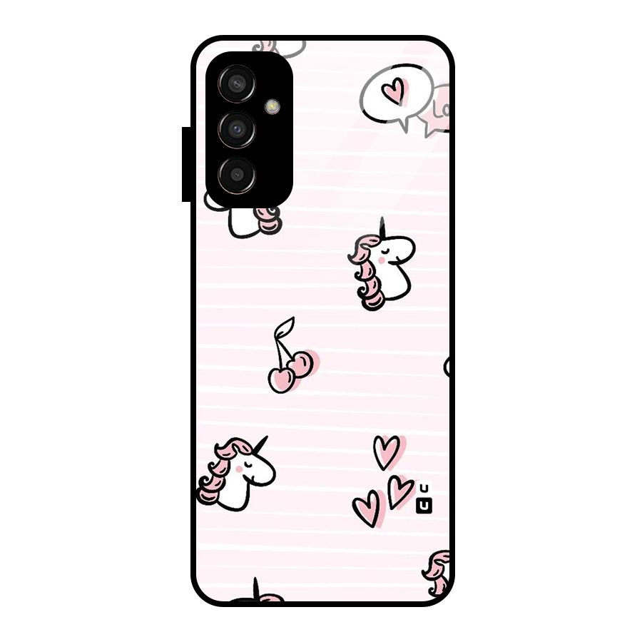 Strawberries And Unicorns Glass Back Case for Galaxy F13
