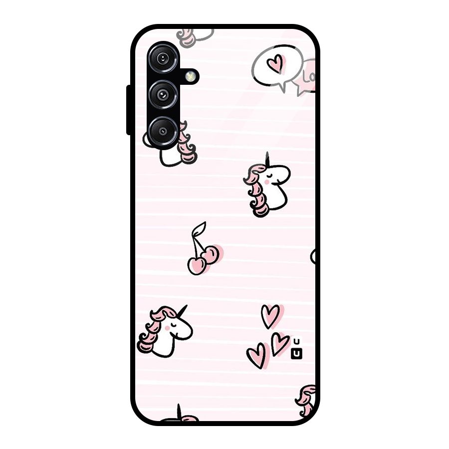 Strawberries And Unicorns Glass Back Case for Galaxy M34 5G