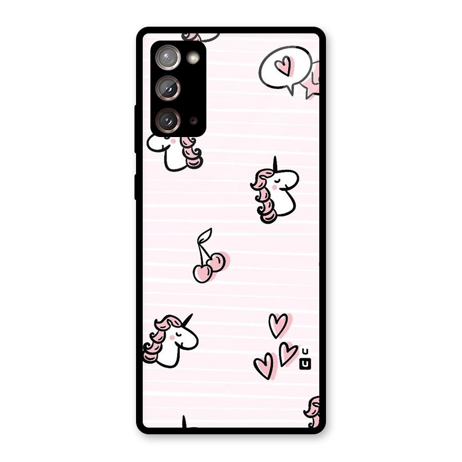 Strawberries And Unicorns Glass Back Case for Galaxy Note 20