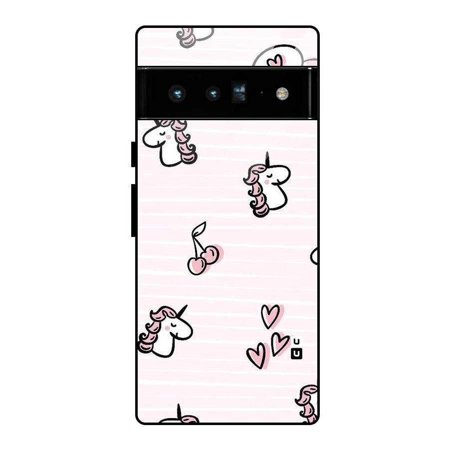 Strawberries And Unicorns Glass Back Case for Google Pixel 6 Pro