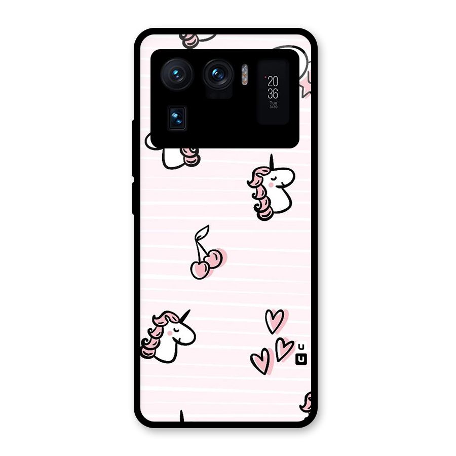 Strawberries And Unicorns Glass Back Case for Mi 11 Ultra