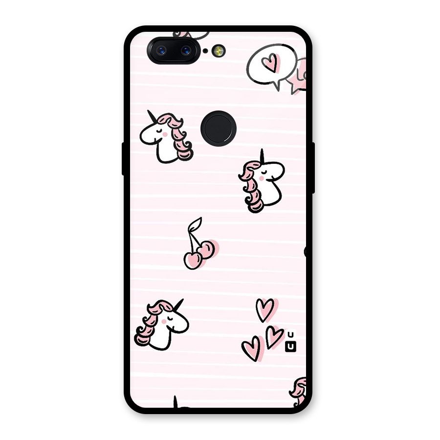 Strawberries And Unicorns Glass Back Case for OnePlus 5T