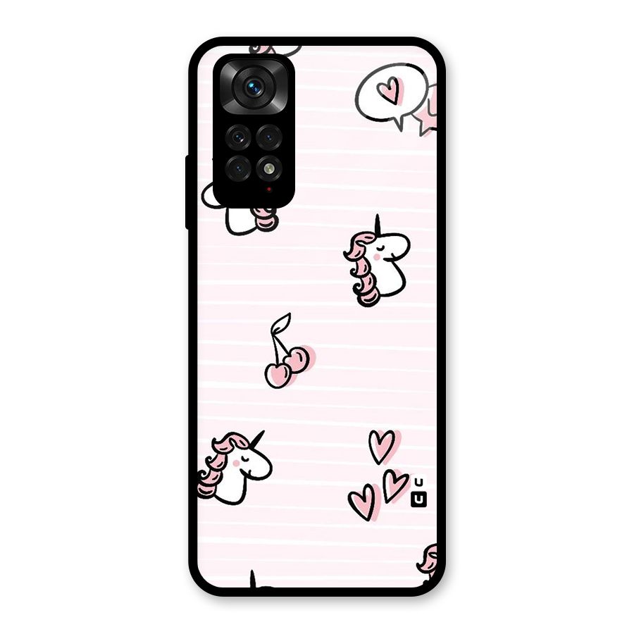 Strawberries And Unicorns Glass Back Case for Redmi Note 11S