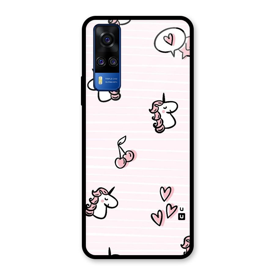Strawberries And Unicorns Glass Back Case for Vivo Y31