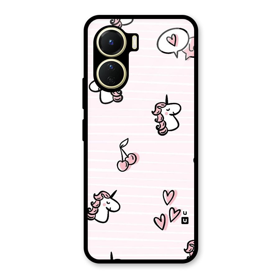 Strawberries And Unicorns Glass Back Case for Vivo Y56