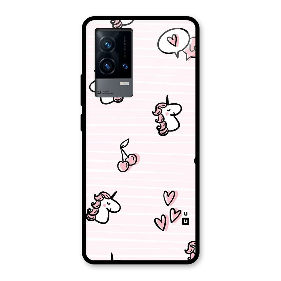 Strawberries And Unicorns Glass Back Case for iQOO 9 5G