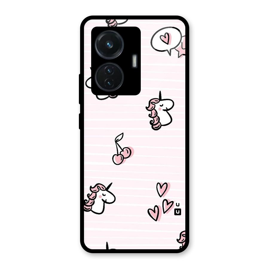 Strawberries And Unicorns Glass Back Case for iQOO Z6 44W