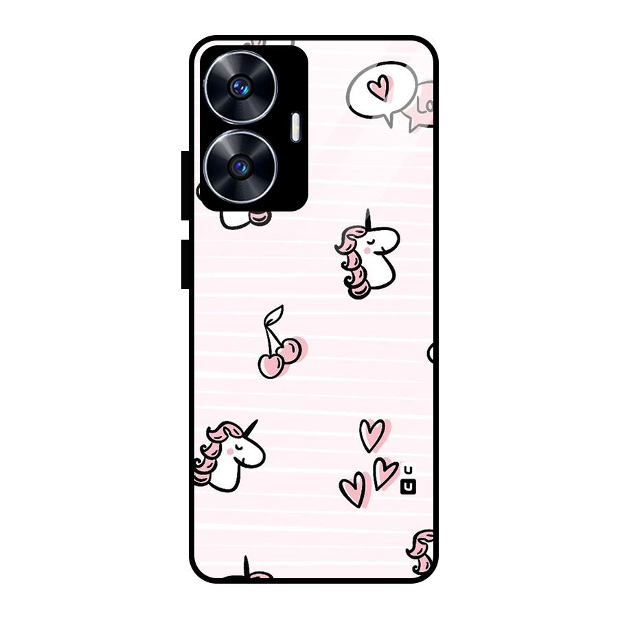 Strawberries And Unicorns Glass Back Case for realme C55