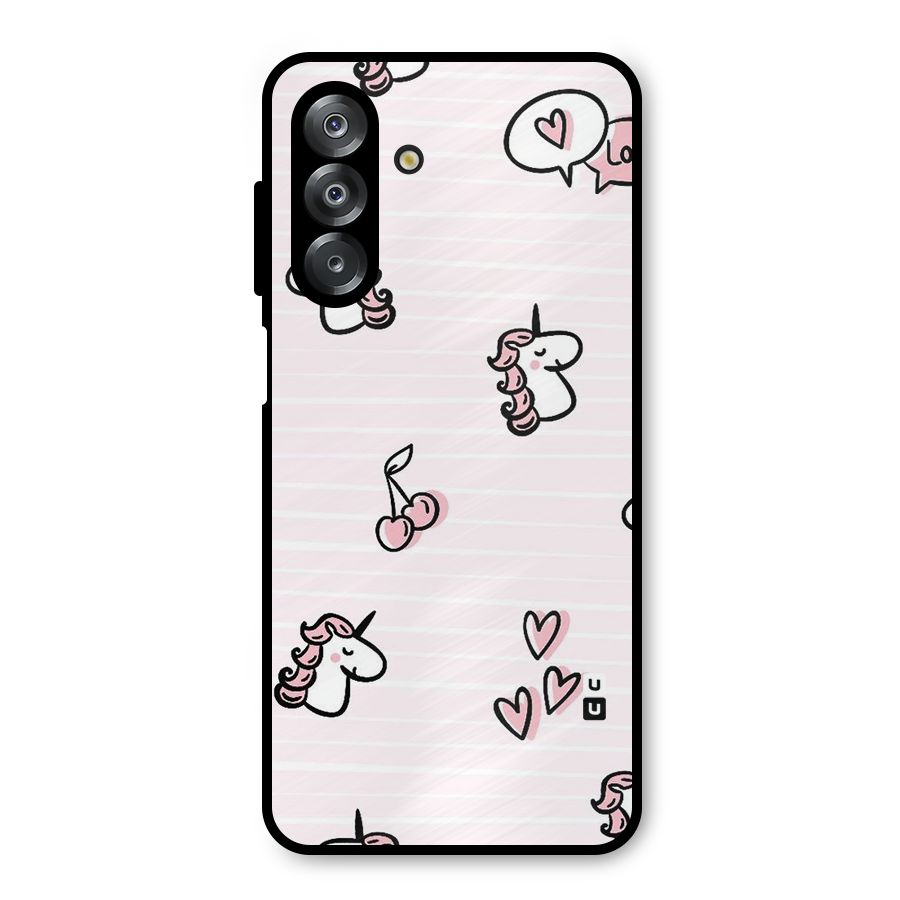 Strawberries And Unicorns Metal Back Case for Galaxy A26
