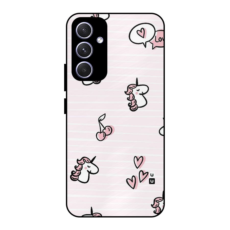 Strawberries And Unicorns Metal Back Case for Galaxy A54