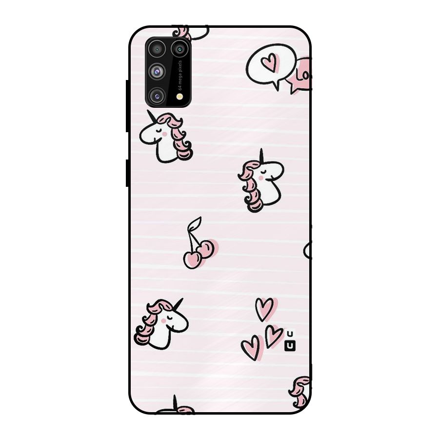 Strawberries And Unicorns Metal Back Case for Galaxy M31