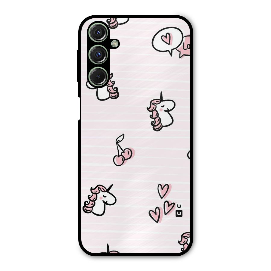 Strawberries And Unicorns Metal Back Case for Galaxy M34