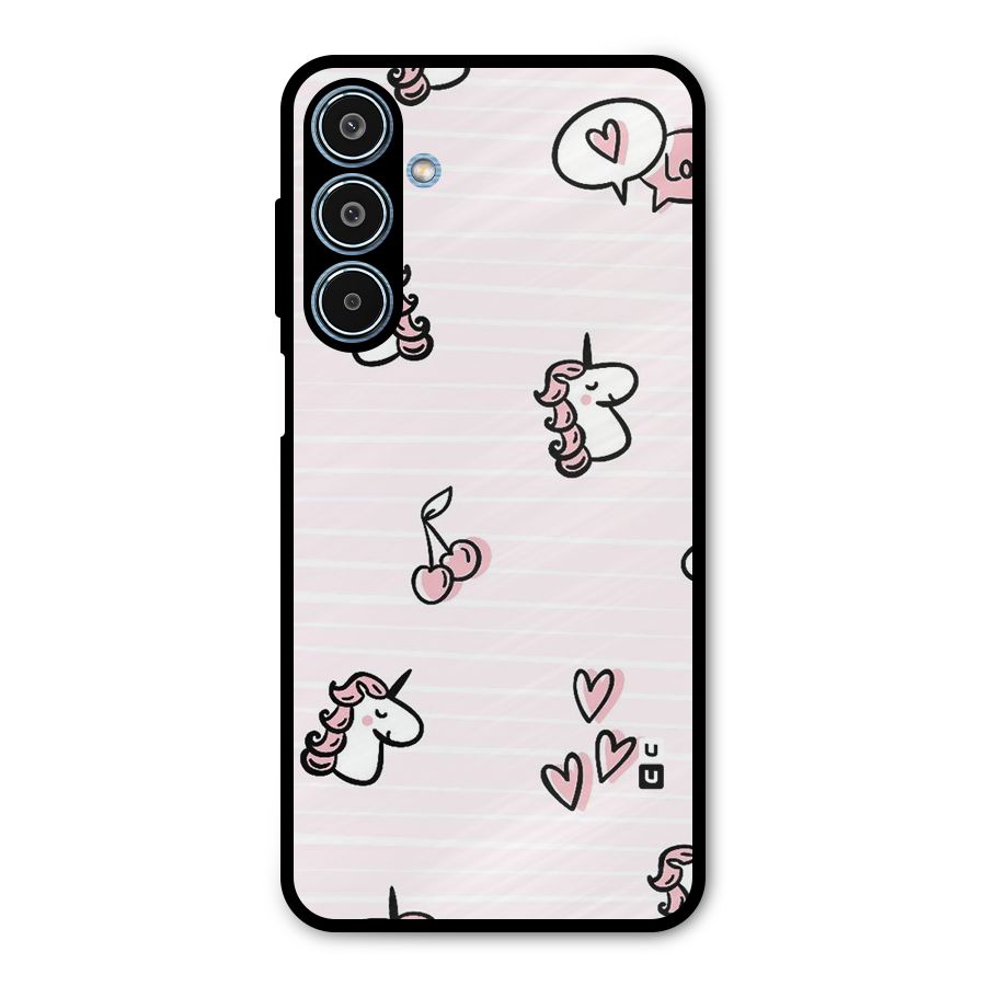 Strawberries And Unicorns Metal Back Case for Galaxy M35