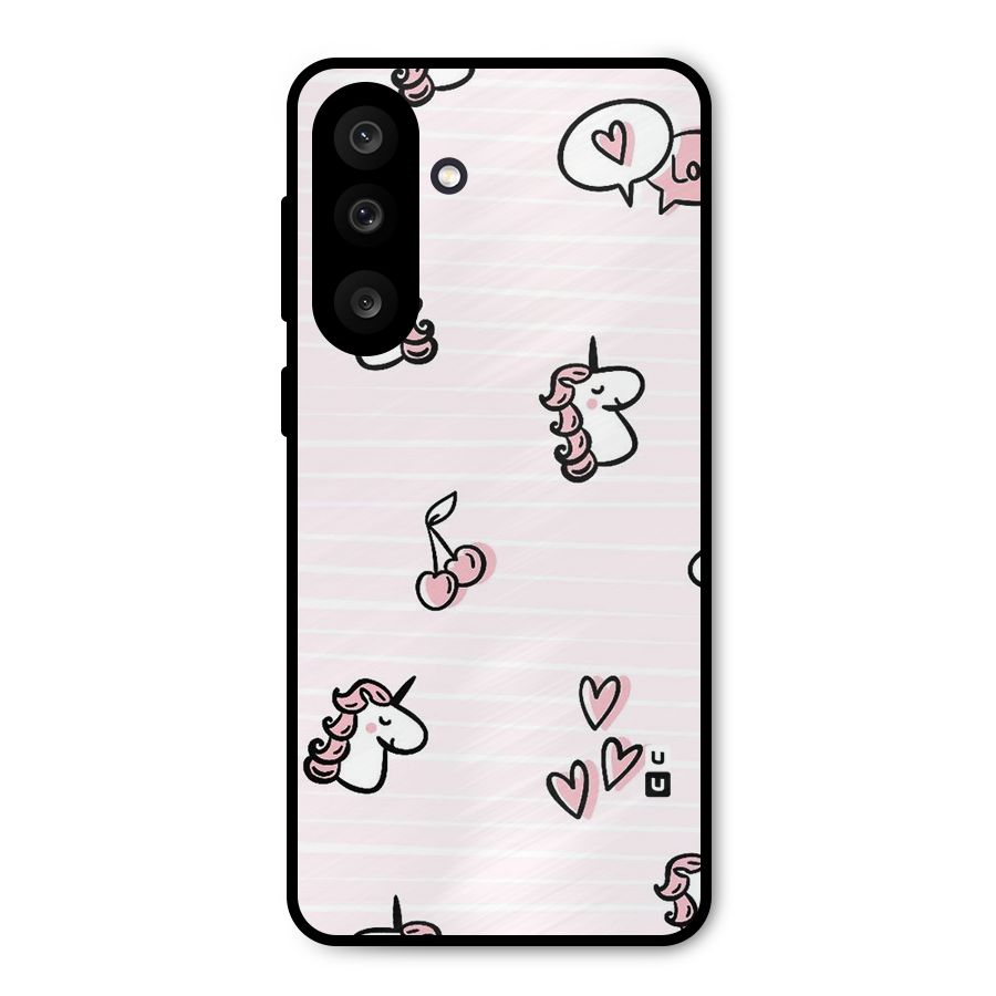 Strawberries And Unicorns Metal Back Case for Galaxy M56