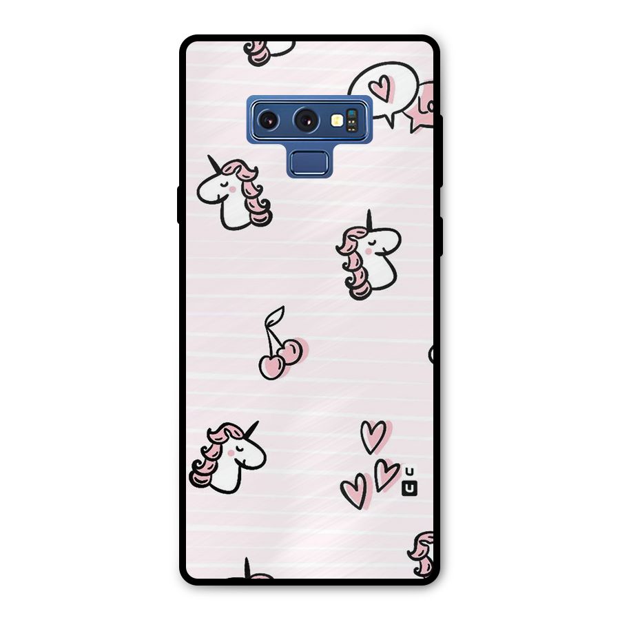 Strawberries And Unicorns Metal Back Case for Galaxy Note 9