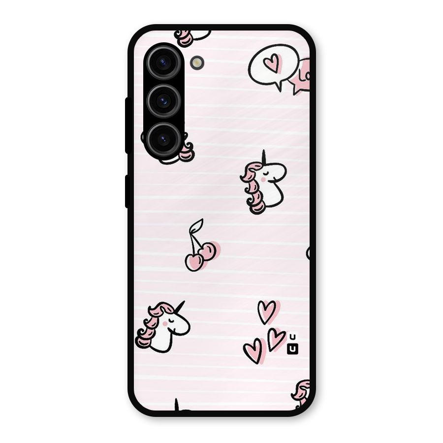 Strawberries And Unicorns Metal Back Case for Galaxy S23