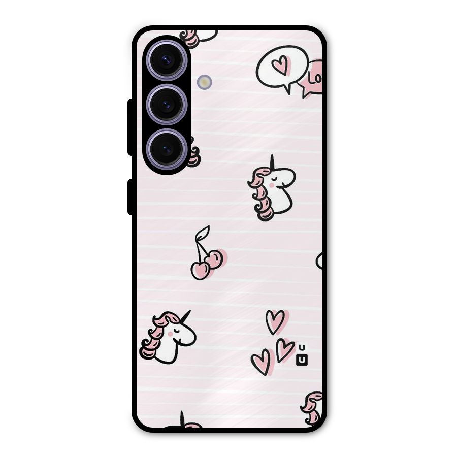 Strawberries And Unicorns Metal Back Case for Galaxy S24