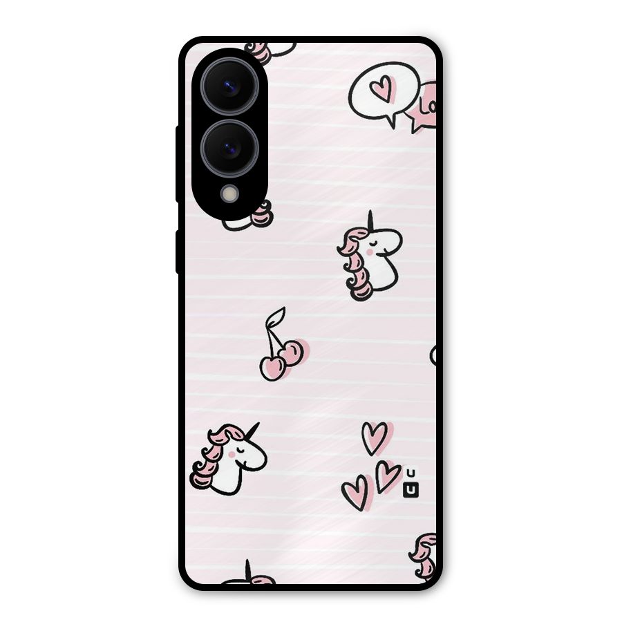 Strawberries And Unicorns Metal Back Case for Galaxy S25 Edge