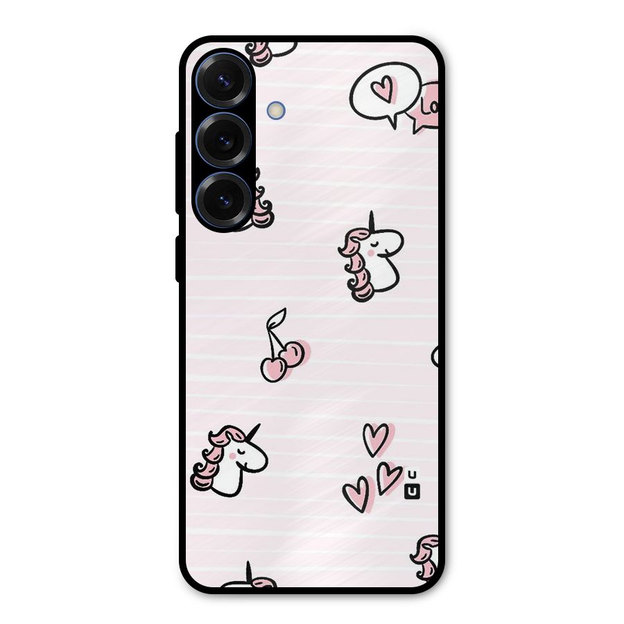 Strawberries And Unicorns Metal Back Case for Galaxy S25 Plus