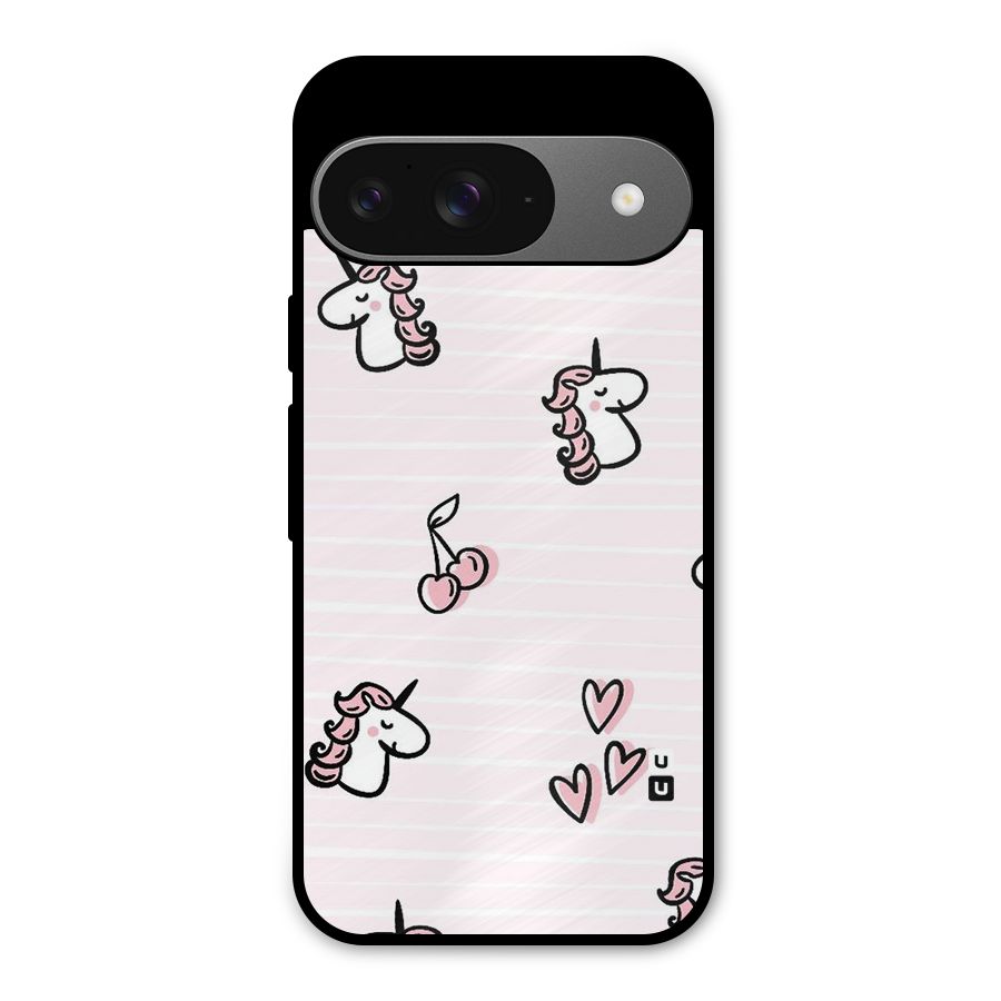 Strawberries And Unicorns Metal Back Case for Google Pixel 9