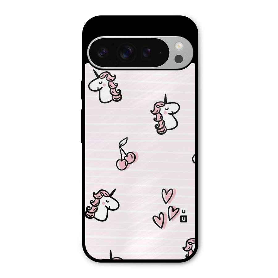 Strawberries And Unicorns Metal Back Case for Google Pixel 9 Pro XL