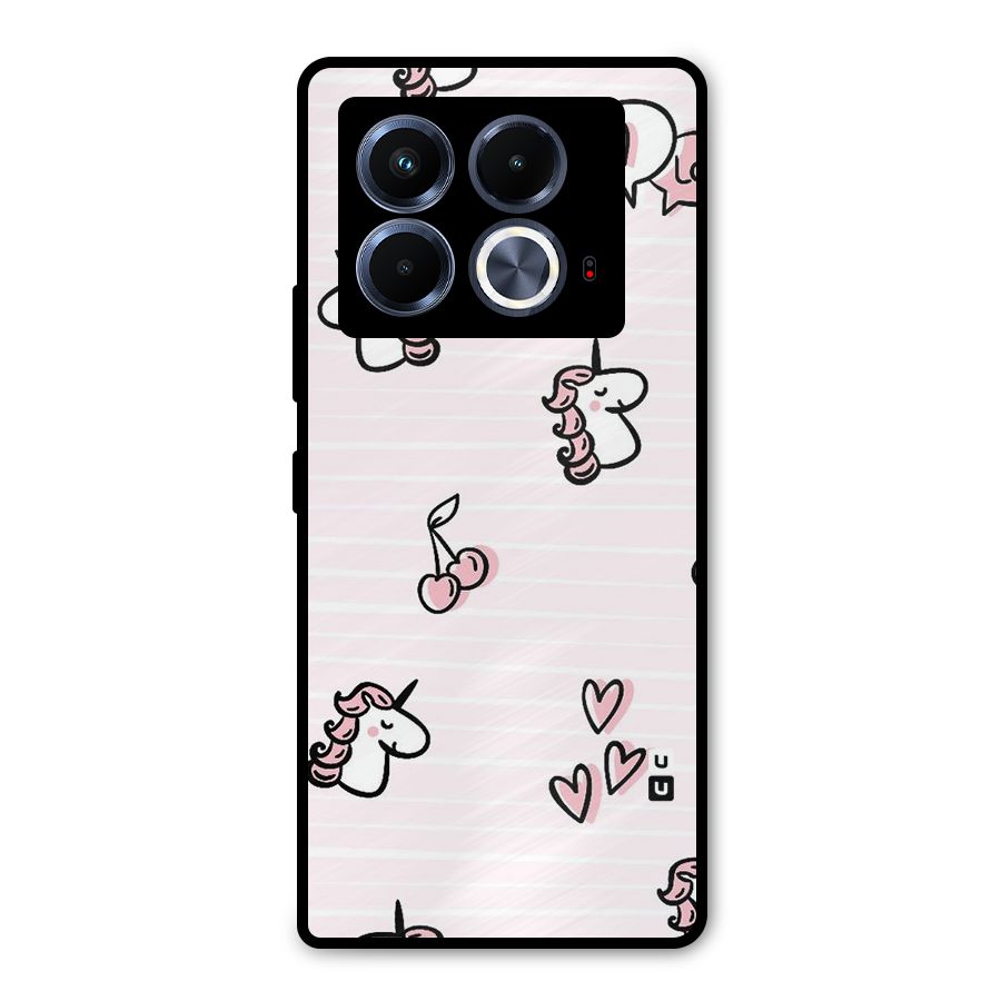 Strawberries And Unicorns Metal Back Case for Infinix Note 40 5G