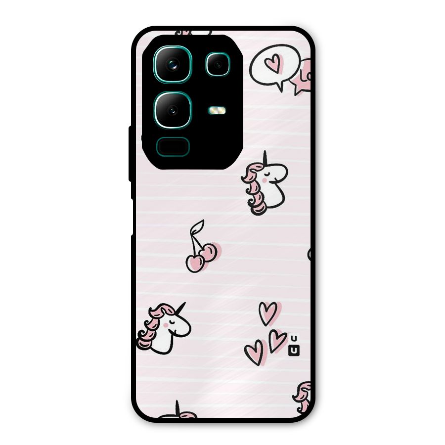Strawberries And Unicorns Metal Back Case for Infinix Note 50x