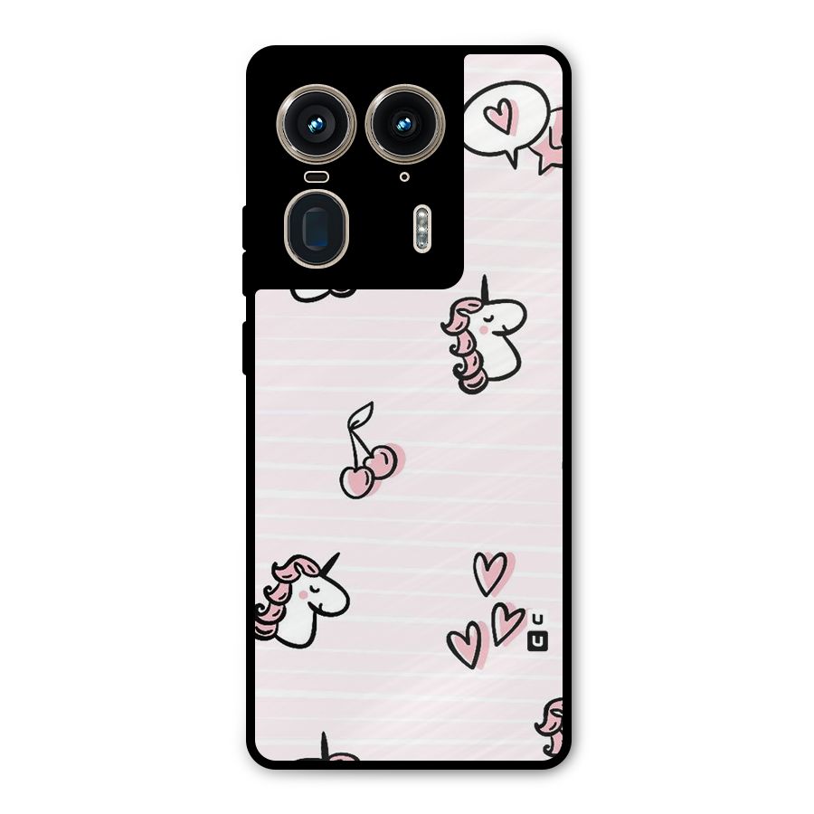 Strawberries And Unicorns Metal Back Case for Motorola Edge 50 Ultra