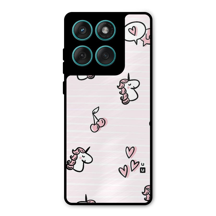 Strawberries And Unicorns Metal Back Case for Motorola Edge 60